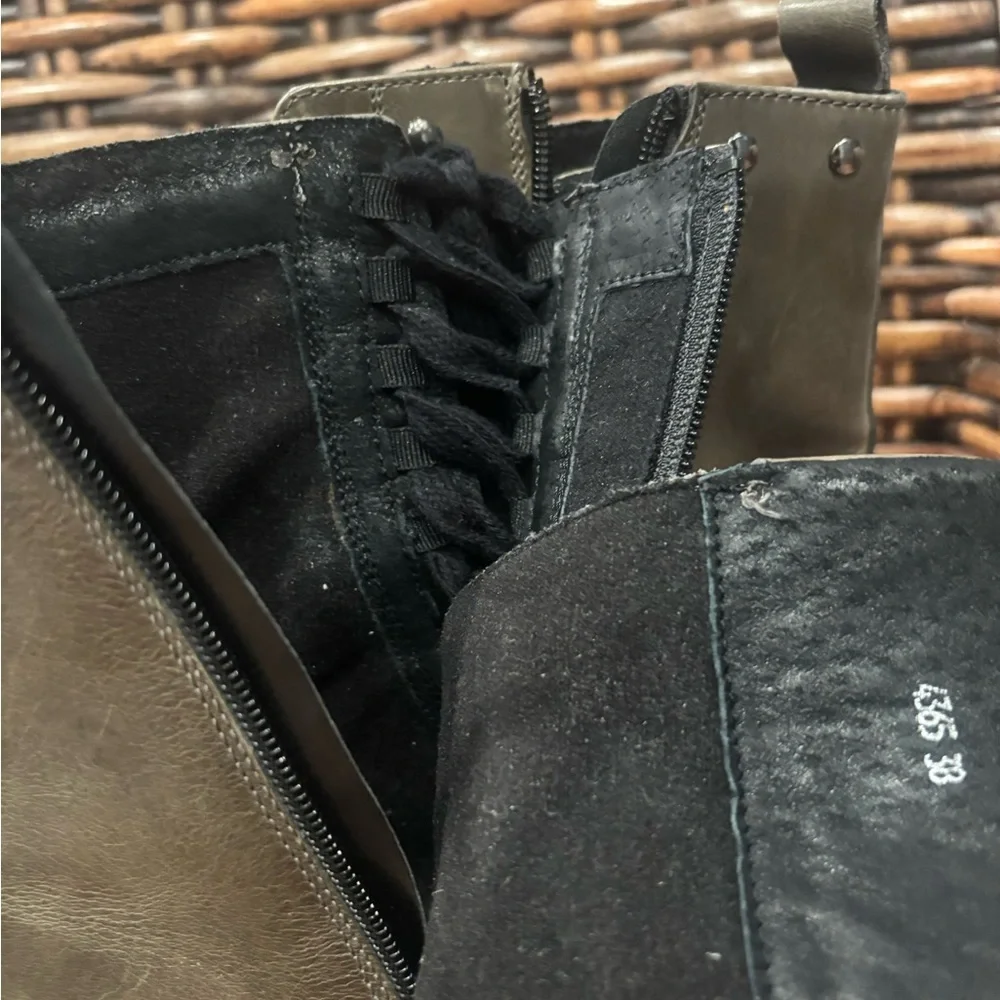 Gabriella Green  Leather Combat Boots in size 38/7.5 Great Condition! - Picture 11 of 16